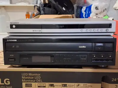 Pioneer laser disc and compact disc player, Samsung dvd recorder, View more