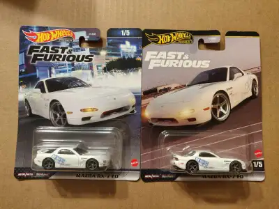 New Hot Wheels Premium Fast And Furious HKS Power Mazda RX-7 FD3S 1/64 diecast car with Real Riders...