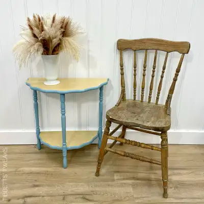 Half moon accent table, View more