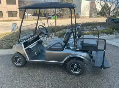 Totally refurbished and under warranty 2012 Club Car gas. We rebuilt the front end, serviced the bra...