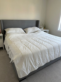 Grey King size bed frame 