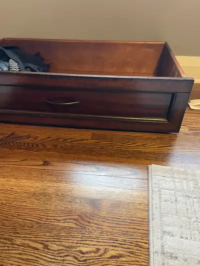 Under crib or bed storage drawer on wheels with handle, View more