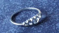 White gold diamond ring 10K ..size 6.