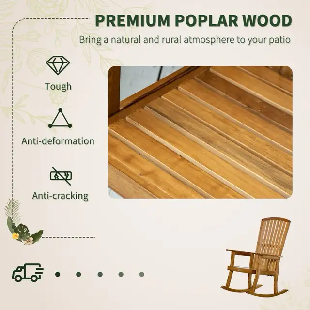 Wooden Rocking Chair, Traditional Porch Rocker, Fade-Resistant in Patio & Garden Furniture in Markham / York Region - Image 8