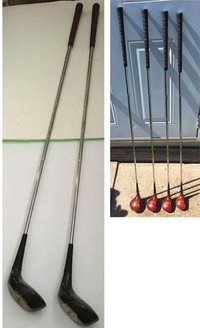 Golf Bâtons et Fers/ Vintage Wooden Golf Clubs and Irons