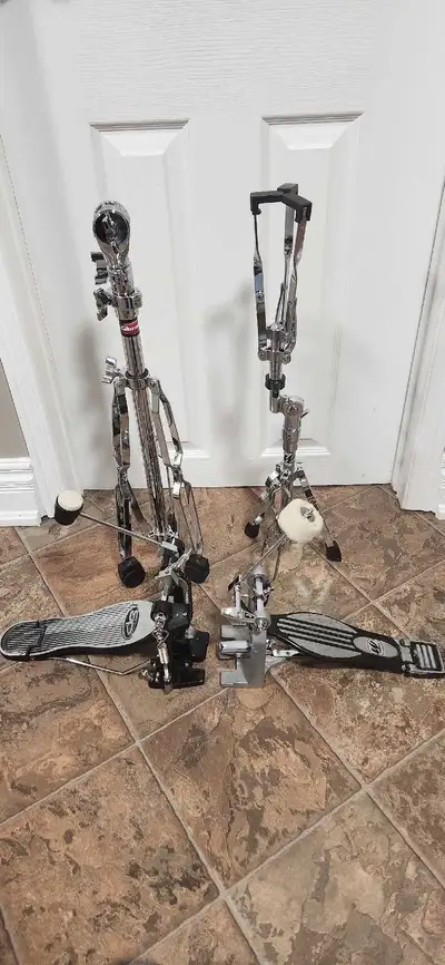 Drum stands and drum pedals lot, View more