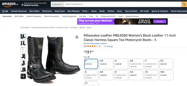 (NEW) Milwaukee Leather MBL9360 Women's Black Motorcycle Boots 5 in Women's - Shoes in City of Toronto - Image 11