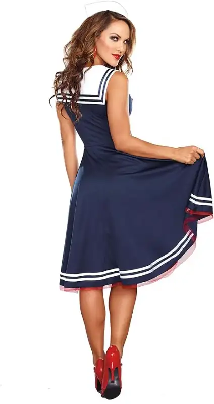 DREAM GIRL WOMEN'S ALL ABOARD SAILOR COSTUME SIZE MED63234629575427121