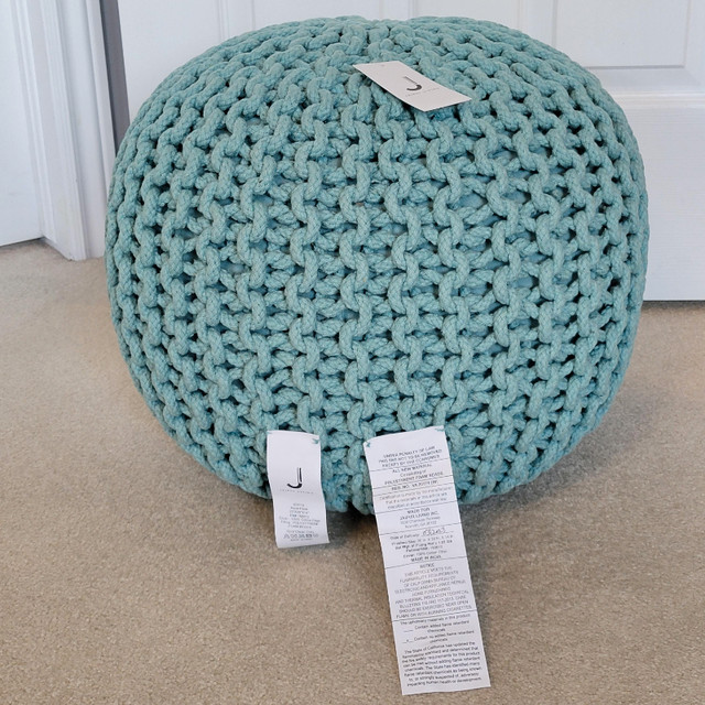 Brand New, Round, Woven Heavy Cotton Ottoman/Foot Stool in Other in Kingston