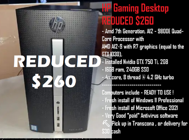 2 Gaming computers, 1 gaming Laptop (GTX 1650) in Desktop Computers in Winnipeg - Image 8