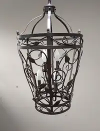 Chandelier - Contemporary, Basket Shaped Wrought Iron
