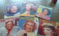 6 Vintage Magazines, Photoplay, Screen Album 1938-1957, 6/$45,