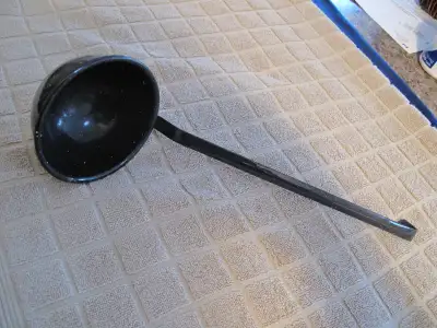 VINTAGE ENAMELWARE LARGE LADLE - MIDNIGHT BLUE, View more