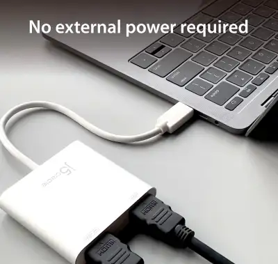 j5create USB to HDMI Adapter - Dual HDMI USB 3.0 Multi-Monitor Cable - 4K Ultra HD - Compatible with...