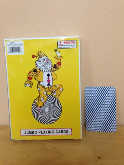 Brand new sealed deck of plastic coated jumbo playing cards., View more