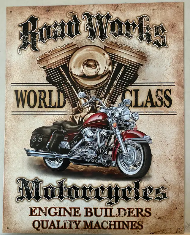 5 different Indian/Road Works Motorcycle Signs in Arts & Collectibles in Saskatoon - Image 6