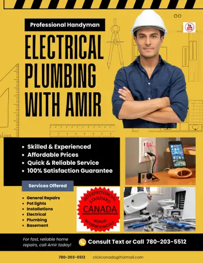 Electrician/Plumber✔️Electric Panel Upgrade✔️ EV Charger ☎️ Amir, View more