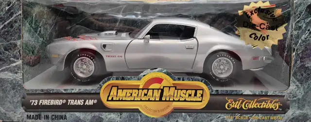 1973 Pontiac Firebird Trans Am SD 455 V8 Shaker Hood Silver 1:18 in Arts & Collectibles in Markham / York Region - Image 10