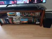 glass and wood tv stand