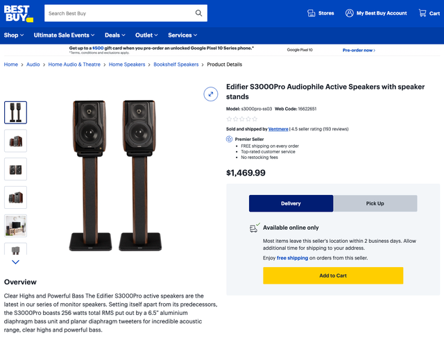 Edifier S3000Pro Audiophile Active Speakers Bluetooth & Stands in Speakers in Windsor Region - Image 3