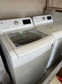 LG White Top Load Washer &  Dryer $500