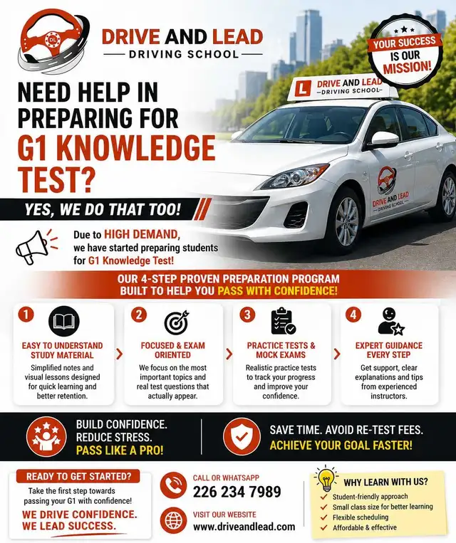 Driving lessons G1, G2 or G441979475215011841