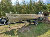 14' Aluminum fishing  boat with 25 HP Yamaha. Trailer Included 