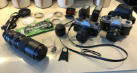 Vintage Camera equipment Yashica and Fuji