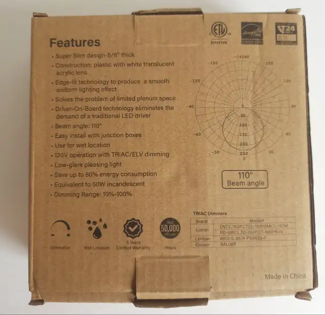 5" Round LED Slim Surface Light - White, 4000K in General Electronics in Burnaby/New Westminster - Image 5