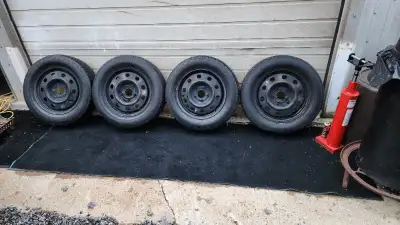 good rims, tires hold air and are not old but tread is low 10% 5 x 127 Steel Rims low tread, holds a...