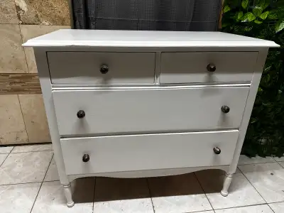 Vintage Wooden Dresser with 4 Drawers and Mirror, View more