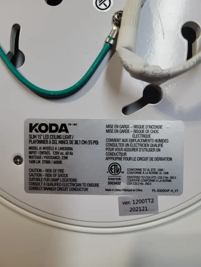 Koda 15 Inch flush mount LED ceiling light in Indoor Lighting & Fans in Barrie - Image 3