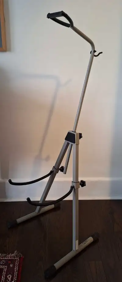 Adjustable cello or bass stand with bow hook on back. Cash or e-transfer