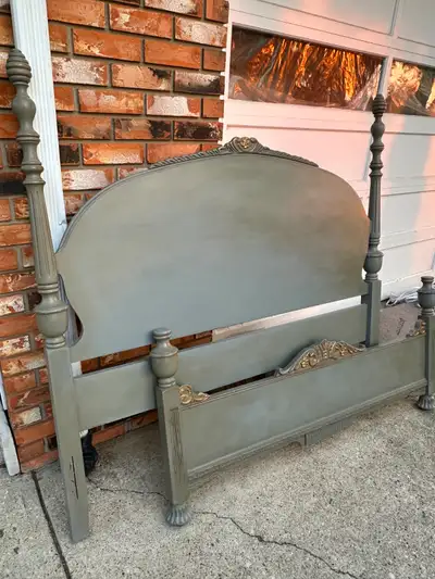 Vintage  solid wooden double size bed. good condition., View more