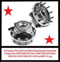 (NEW) 2x Front Wheel Bearing Hubs Ram 45/5500 08-18 w/ABS 10 Lug