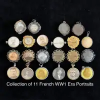 Collection of 11 Small French WW1 Era Portraits