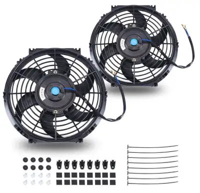 Two Pcs. 10 Inch Slim Fan Push Pull Electric Radiator fan12V, View more
