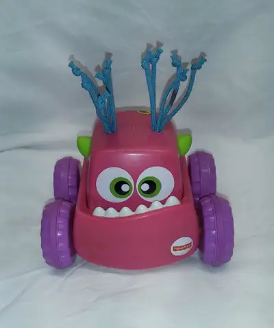 Fisher Price Press 'n Go Monster Truck, Pink, Push & Go Action Mattel 2016 Fisher Price Pink Monster...
