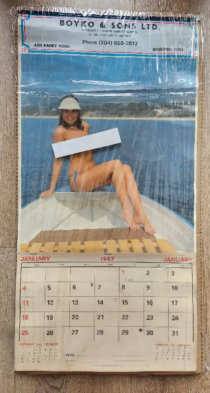 Vintage Topless Pinup Complete Wall Calendar 1987 Advertising in Arts & Collectibles in Winnipeg - Image 2