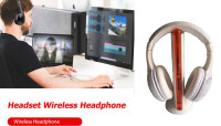 8 in 1 Wireless Cordless Headphones Headset Mic for PC/TV/Radio