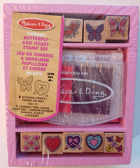 Melissa & Doug Wooden Butterfly And Heart Stamp Set