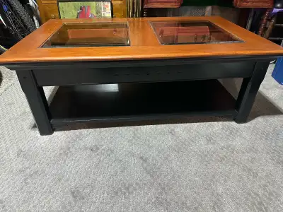 Solid wood, coffee and end table. Cash only
