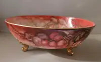 Antique T&V Limoges France Porcelain Footed Bowl with Cherries