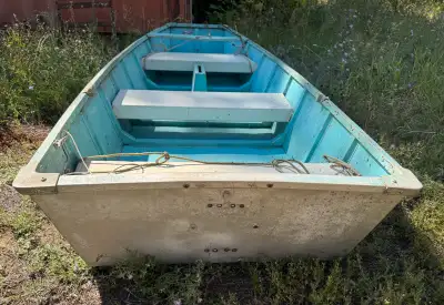 Duratech model 93-A 9'aluminum jon boat. Guesstimate of year built: 1960. No leaks when last used ab...
