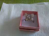 .925 multi gemstone butterfly ring