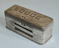 Antique LODGE  Spark Plug Tin Hinged Box - 1930's