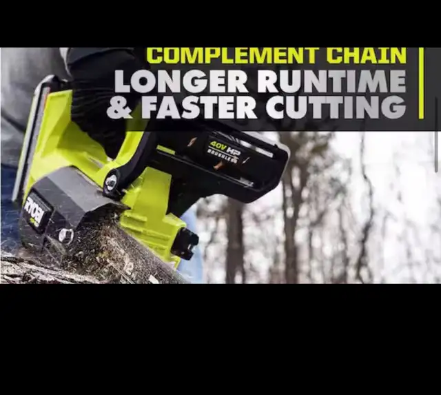 Ryobi 40V HP Brushless 12 in. Top Handl Battery Chainsaw 4.0 Bat in Power Tools in Hamilton - Image 3