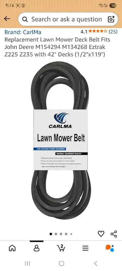 Carlma Lawn Mower Belt, View more