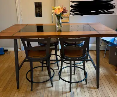 $550 (obo) (cash only) Selling dinning table set (Table and 4 swivel chairs) Retails at the brick $9...