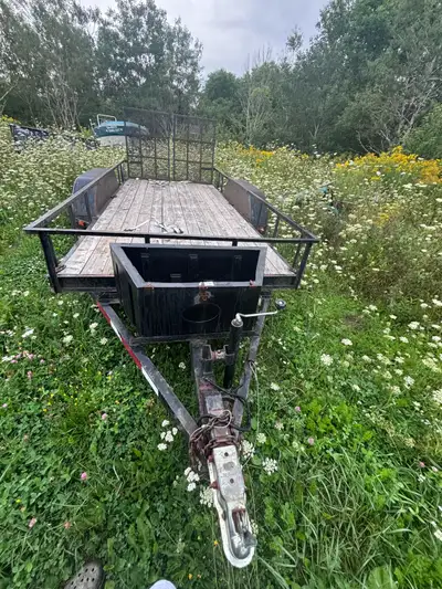7x14 home made trailer. Needs inspection, it had a hydraulic brake set up but was since removed and...